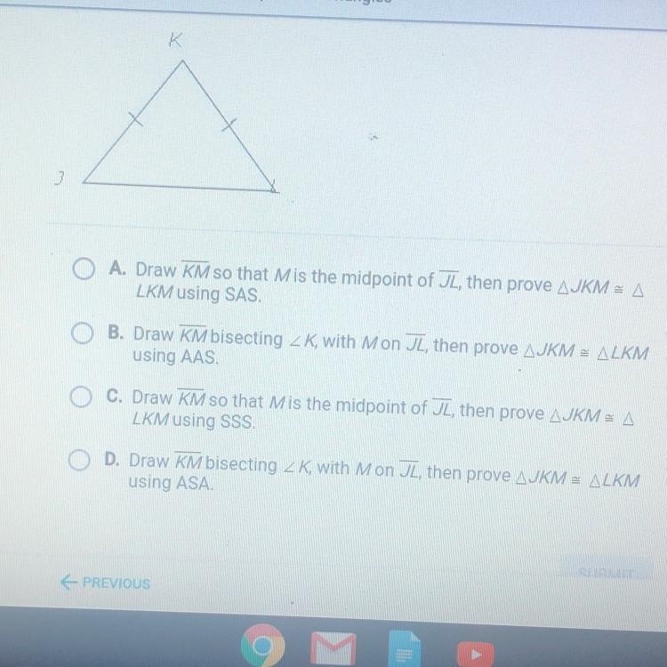 !!!ASAP 13 points!!!!The isosceles triangle theorem says "If two sides of a triangle-example-1