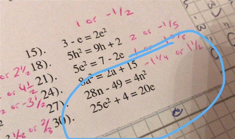 25e² + n 4= 20e don't know what to do so please help-example-1