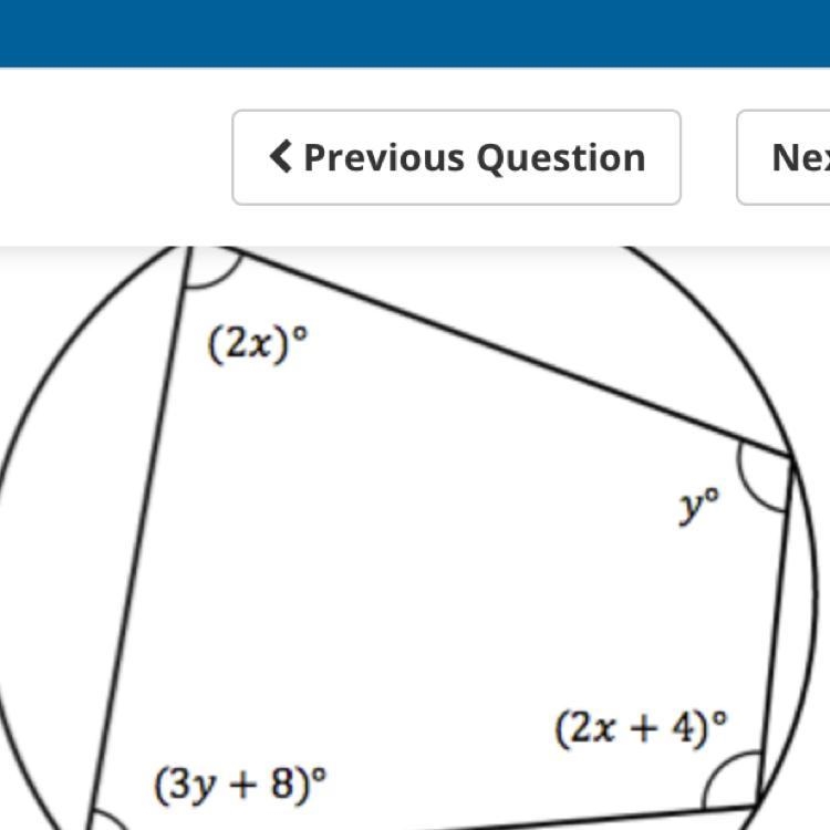 Which of the following represents the values of x and y?-example-1