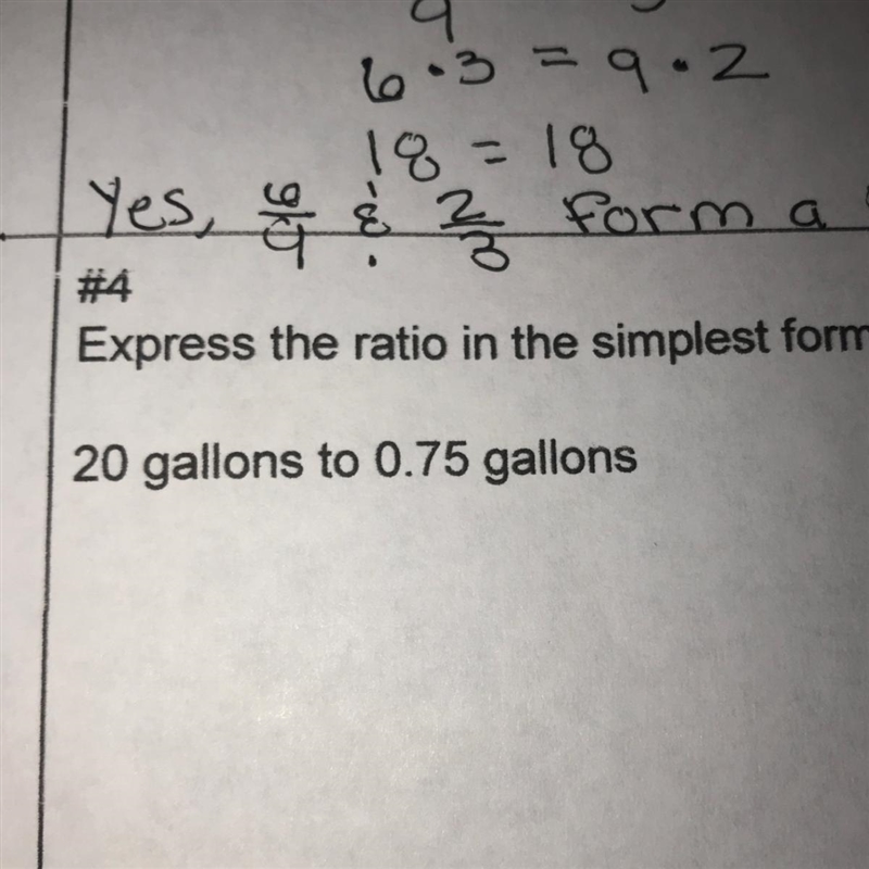 Express the ratio in the simplest form. 20 gallons to 0.75 gallons-example-1