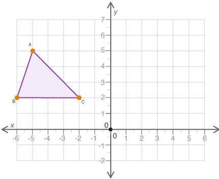 A triangle is shown on the graph below: What effect will a 90-degree clockwise rotation-example-1