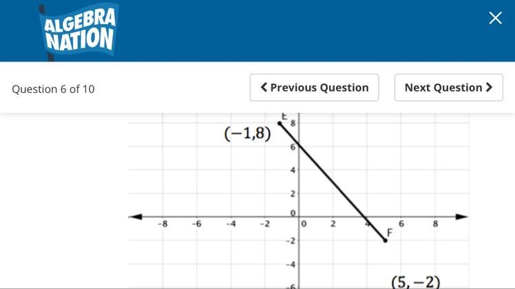 Consider the diagram below. Which of the following is the distance of the Line segment-example-1