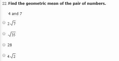 Find the geometric mean of the pair of numbers.-example-1