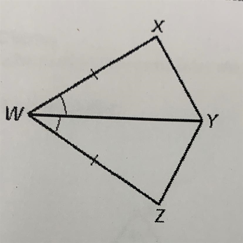 Use the information in the diagram to prove that triangle WXY ≈ triangle WZY-example-1