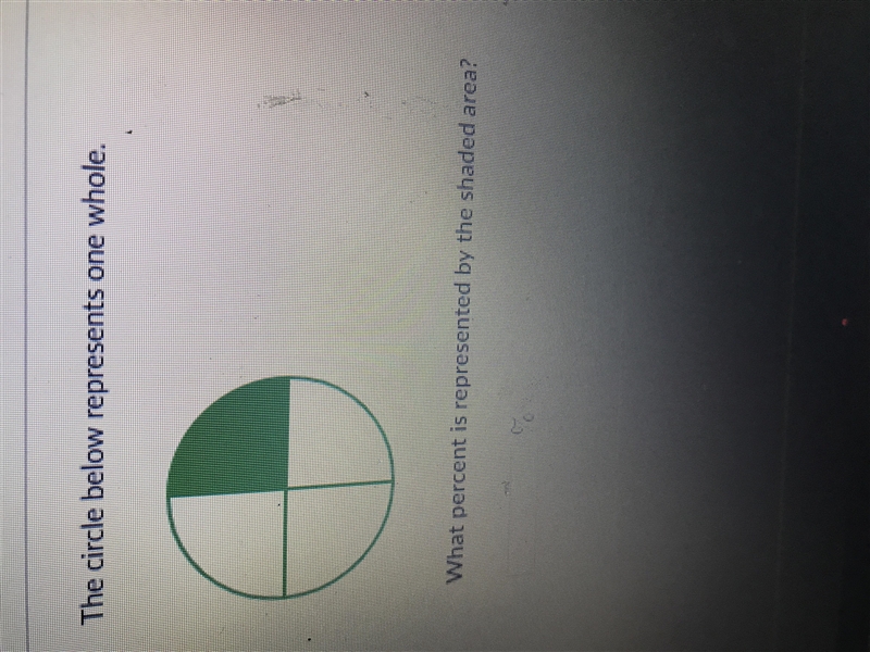 What percent is represented by the shaped area?-example-1