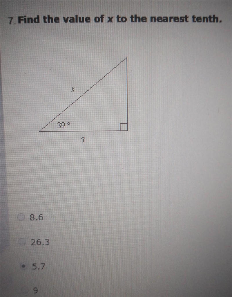 A. 8.6 B. 26.3 C. 5.7 D. 9​-example-1