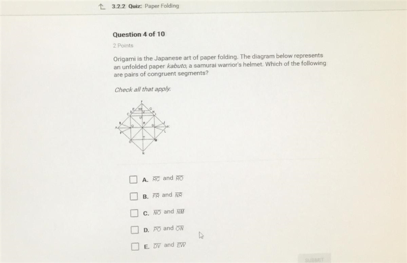 Which sides are congruent? What is the correct answers choice(s)-example-1