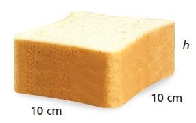 Fifty percent of the surface area of the bread is crust. What is the height h?-example-1