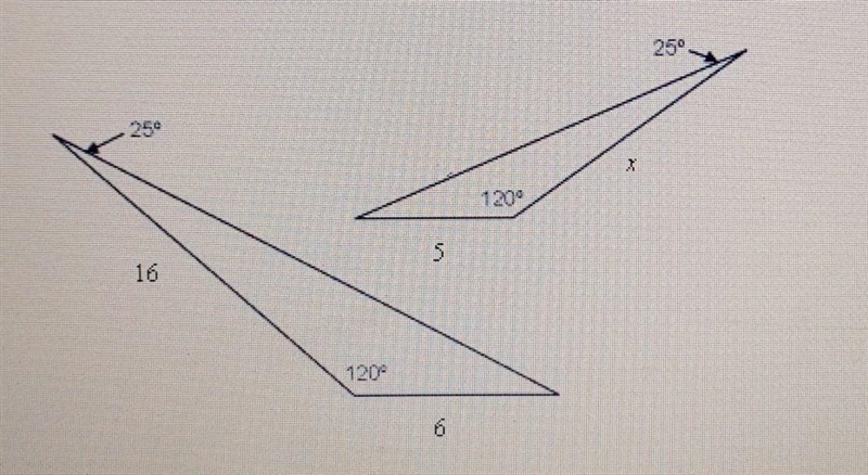 The triangles are similar. find the value of x.​-example-1