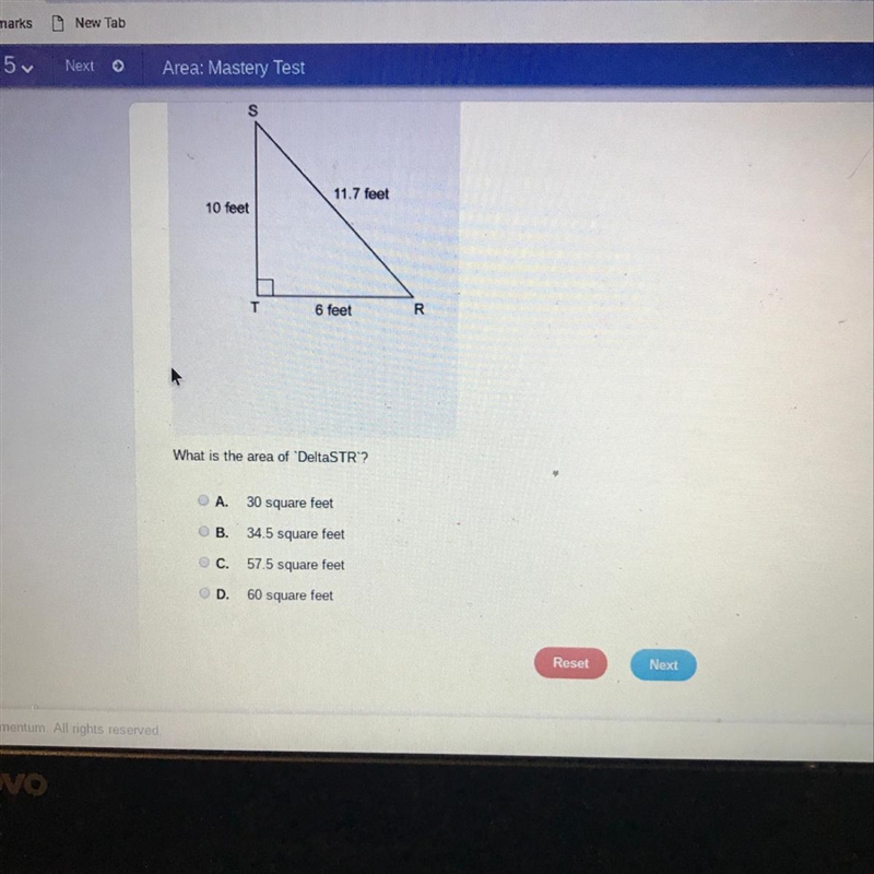 What is the area of DeltaSTR?-example-1