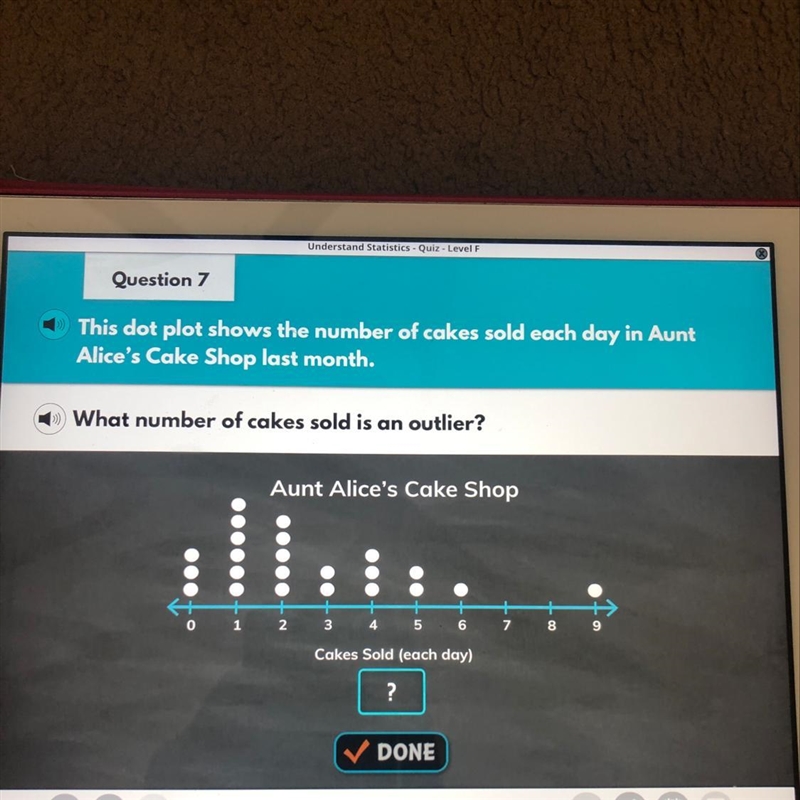 What number of cakes sold is an outlier?-example-1