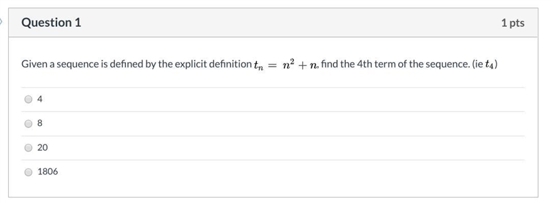 Given a sequence is defined by the explicit definition LaTeX: t_n=\:n^2+nt n = n 2 + n-example-1