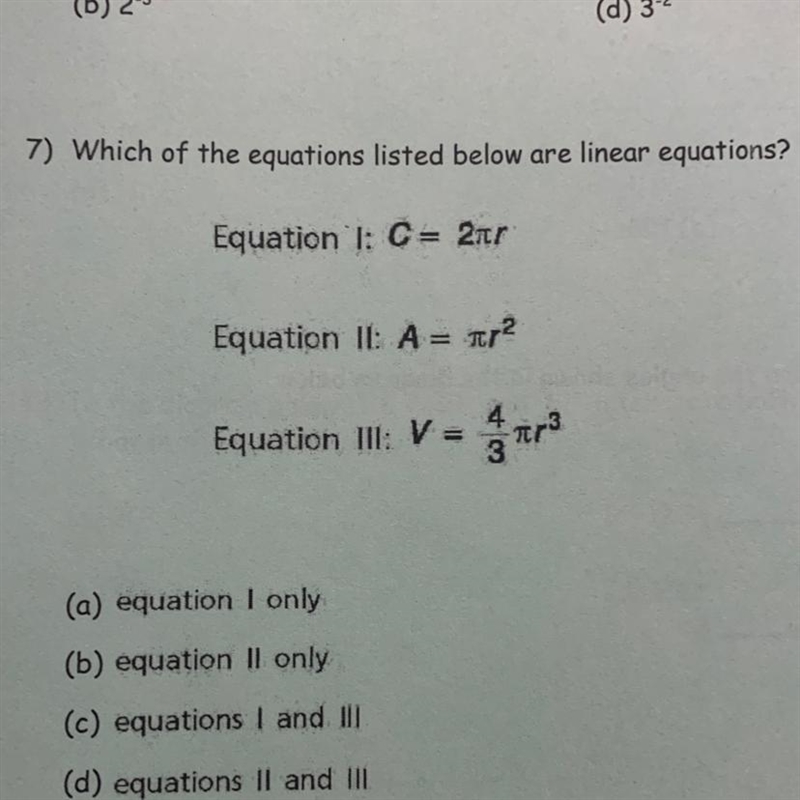 Which of the equations listed below are linear equations?-^^^^-example-1