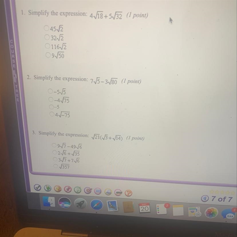 Simplify the expression for questions 1,2,3-example-1