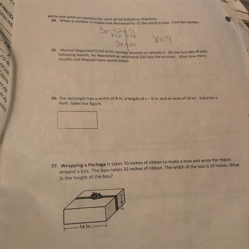 PLEASE HELP WITH 35-37 DUE TOMORROW PLEASE ALSO EXPLAIN HOW YOU DID IT THANKS-example-1