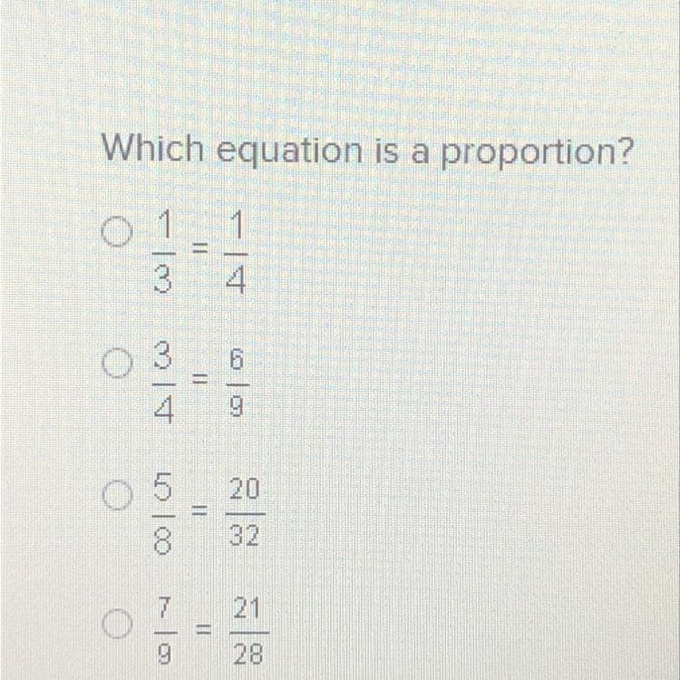 Which equation is a proportion?-example-1