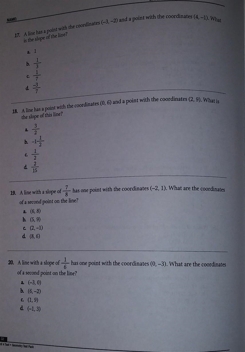 ANSWER ASAP I NEED TO GRADUATE THIS WEEK the coordinates (4, -1). What 17. A line-example-1