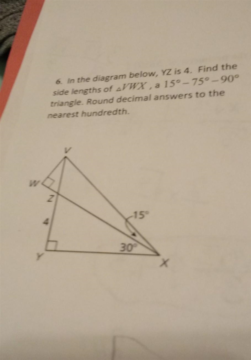 What is the equation for a 75 90 15 triangle​-example-1