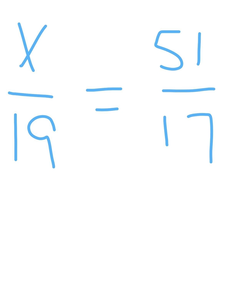 X/19=51/17 solve for x​-example-1