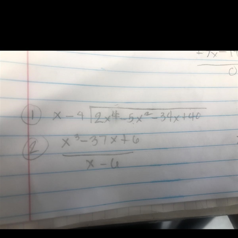 Hey guys! Can you pls. Help me solve this problem? This is a polynomial long division-example-1