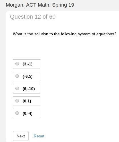 What is the solution to the following system of equations? 2x + 3y = 3 -3x - 2y = 8​-example-1