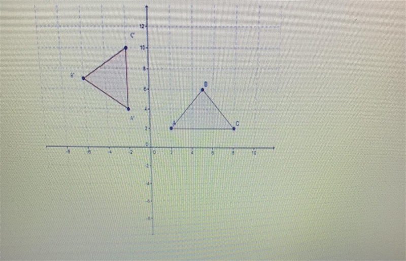 What transformation were applied to ABC to obtain A’B’C? a-rotate 90degrees counterclockwise-example-1