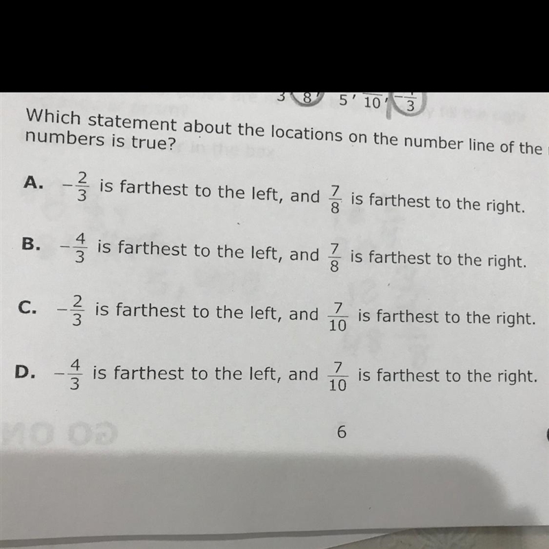 Which statement about the locations on the number line of rational numbers is true-example-1