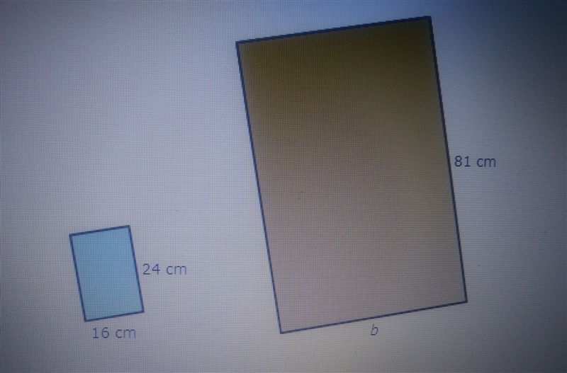 If these two shapes are similar, what is the measure of the missing length b?-example-1