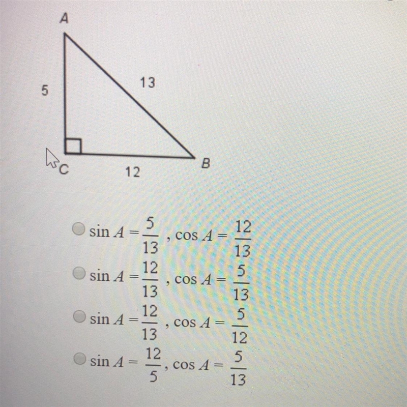 What are the ratios for sin a and cos a?-example-1