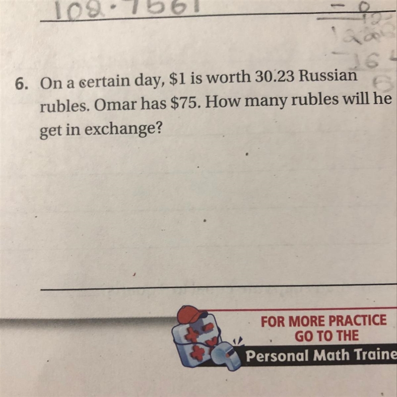 What is the answer for number 6?? and please show work for it-example-1