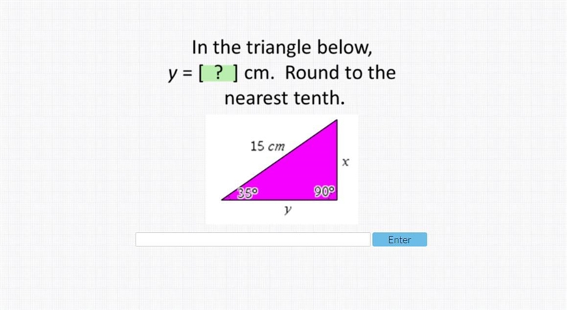 PLEASE HELP FINDING y IN TRIANGLE AND ROUND TO NEAREST TENTH TRIG!! HELP ASAP APLEASE-example-1