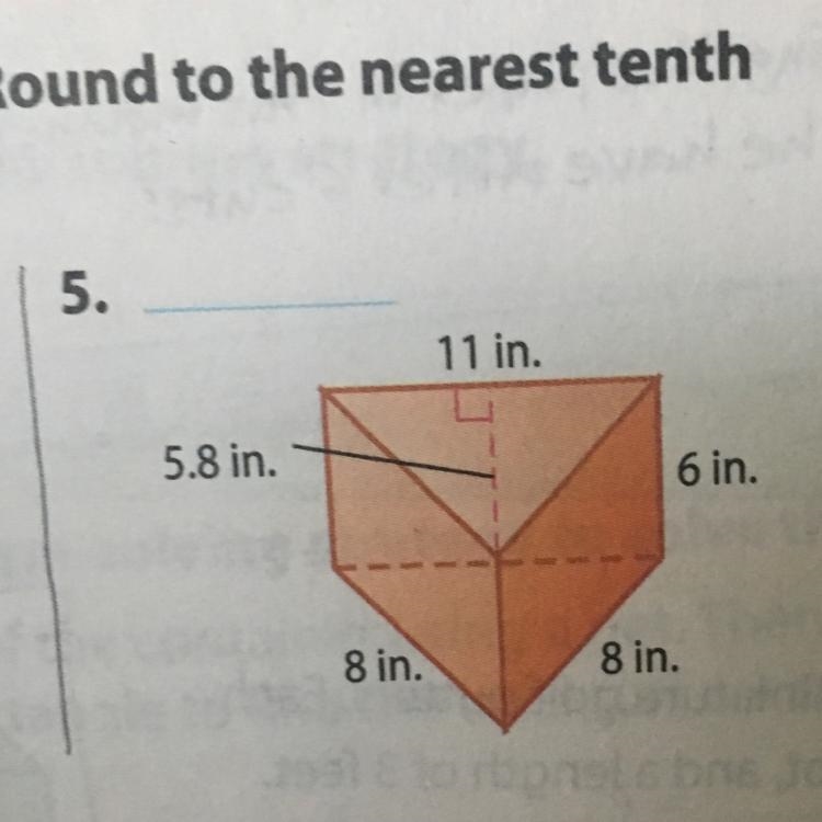 Find the volume of each prism. Round to the nearest tenth if necessary. Number 5-example-1