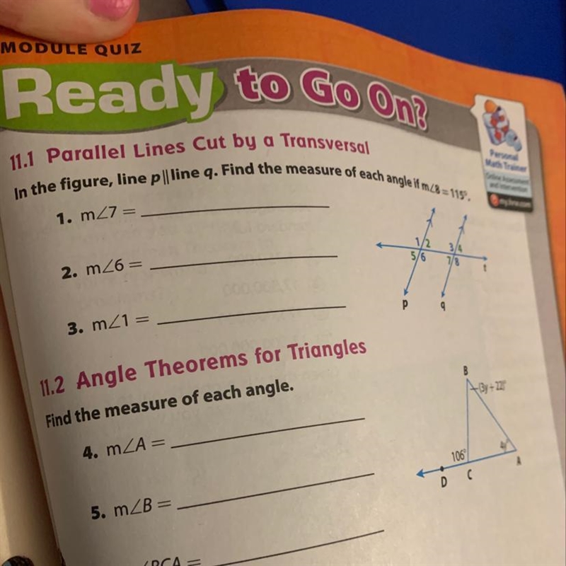 How do you find the measure of each angle of m<8=115-example-1