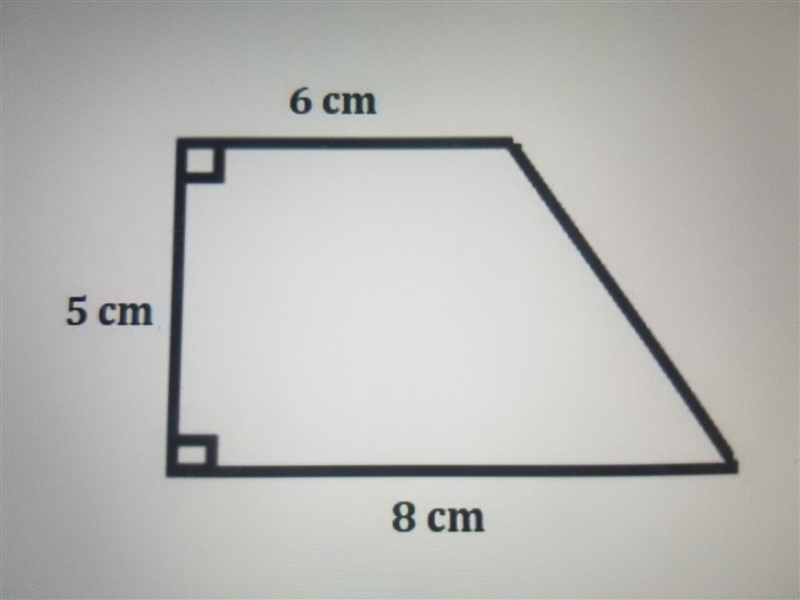 Find the area of trapezoid by decomposing it into other shapes. A. 35 cm B. 39 cm-example-1