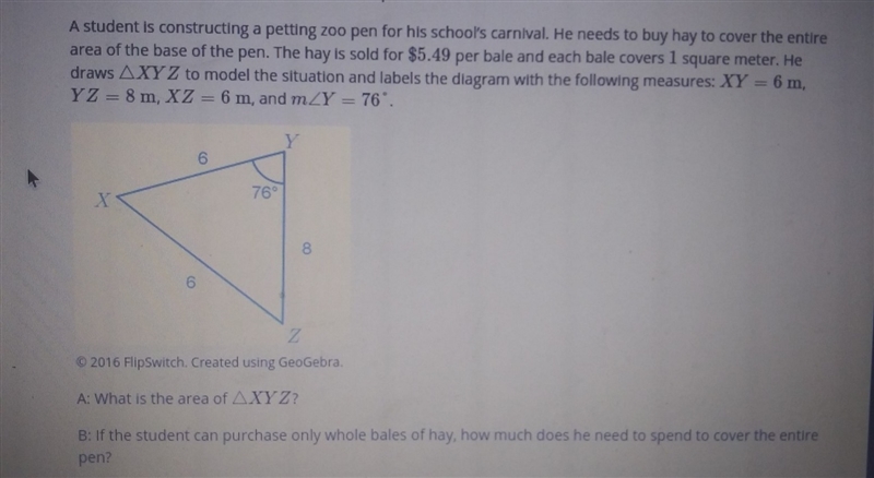 *20 points* i need both A and B answered choices for A are 23.3 m2 17.5 m2 46.5 m-example-1