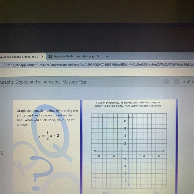 Graph the equation below by plotting the y intercept and a second point on the point-example-1