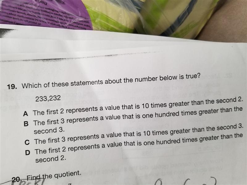 which of the these statements are true? 233,232. A. the first 2 represents a value-example-1