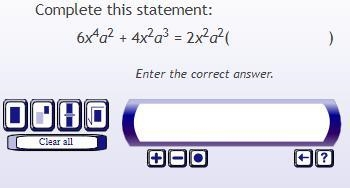 20 Points! Factoring Algebraic Expressions. Complete this statement:-example-1