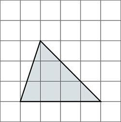 Which statement best describes the area of the triangle shown below? It is twice the-example-1