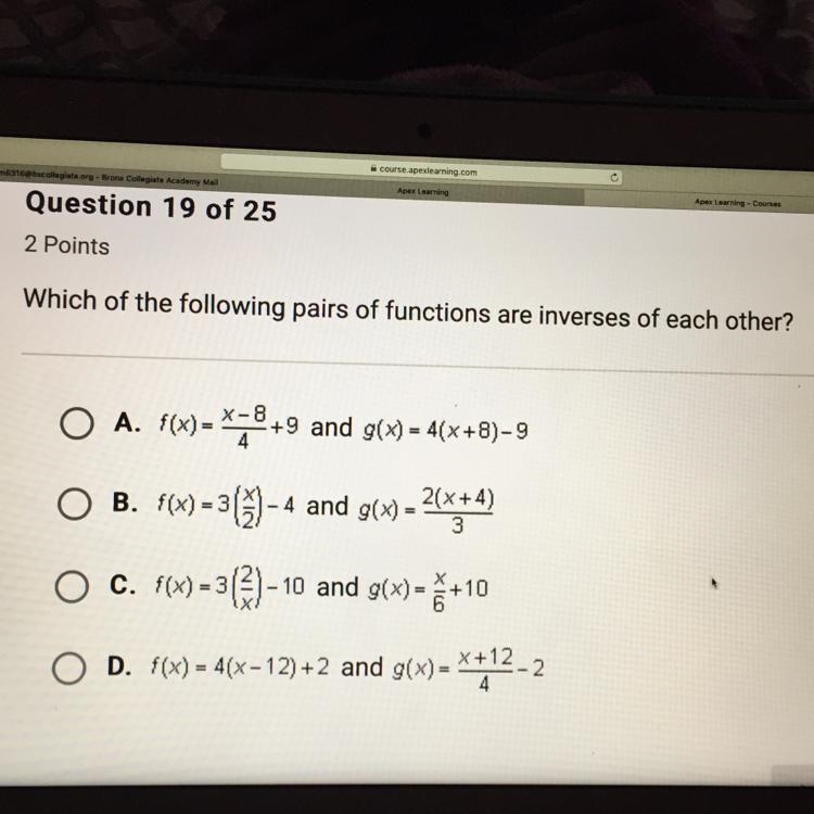 Which are inverses of each other ?-example-1