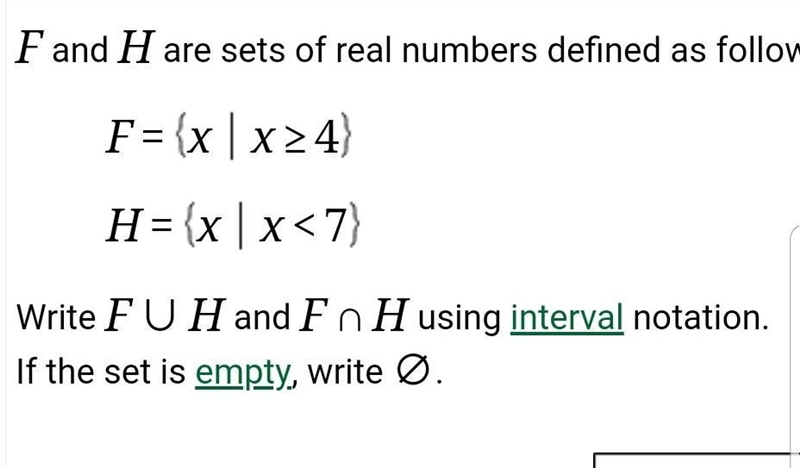 What is F union H and F intersect H?​-example-1