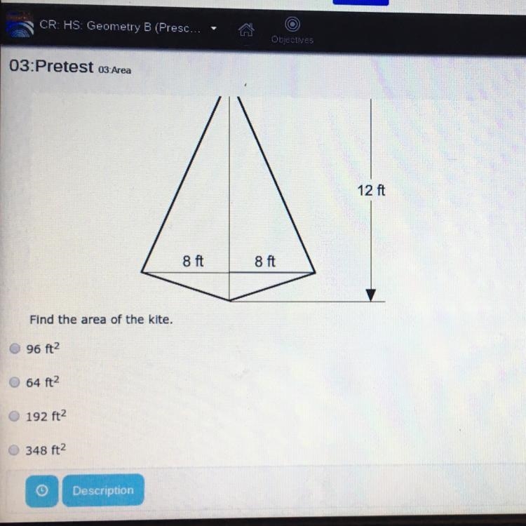 Find the area of the kite.-example-1