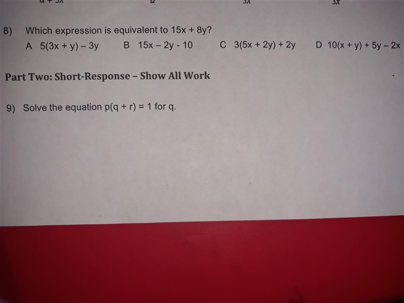 I need help with #8 & 9 plz show work :)-example-1