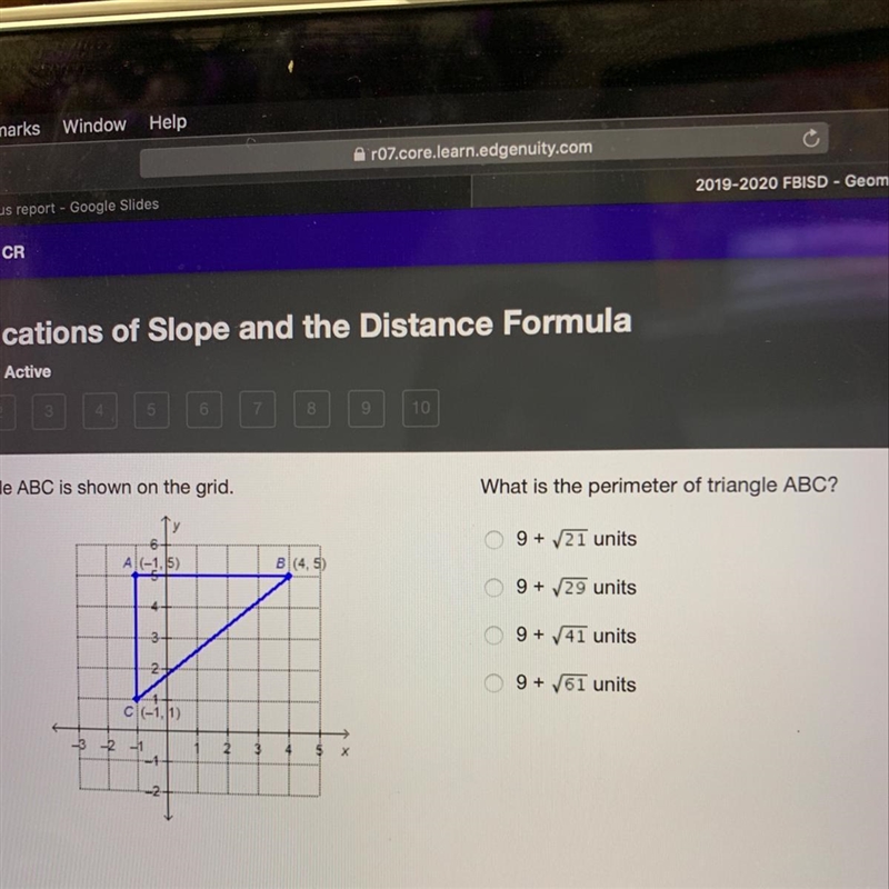 What is the perimeter of triangle ABC ?-example-1