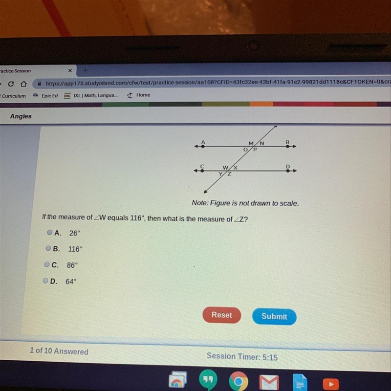 What is the measure of Z if W equals to 116*-example-1