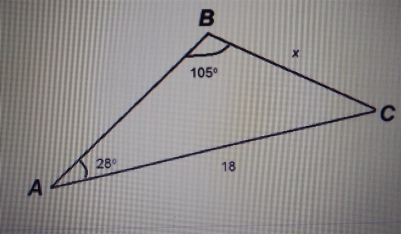 Find the value of x using the laws of sine.​-example-1