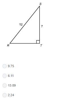 To the nearest hundredth, what is the measure of line segment RT?-example-1