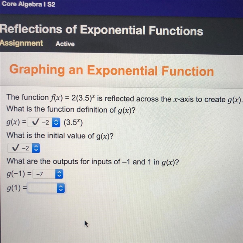 What are the outputs of -1 and 1 in g(x)-example-1