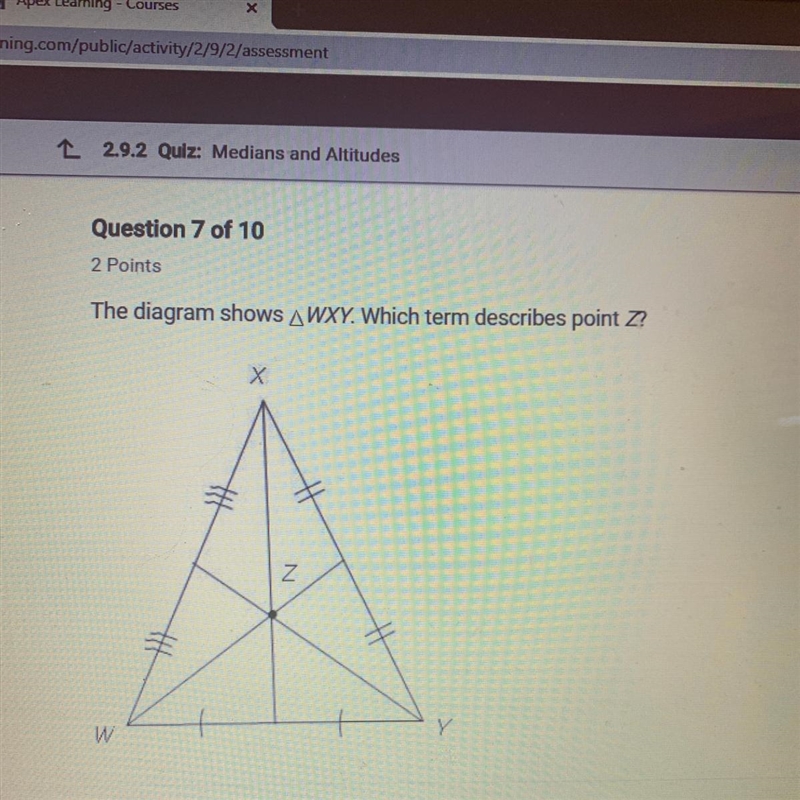 Which term describes point z?-example-1