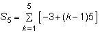 What is the expanded form of the series represented below? A. -3 + 2 + 7 + 12 + 17 B-example-1